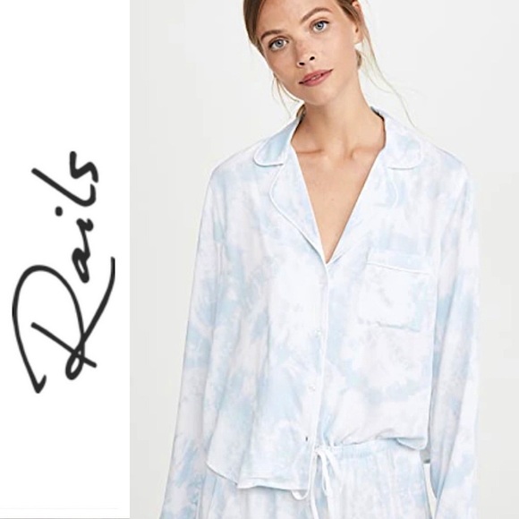 RAILS Kellen Tie Dye Pajama Top S Long Sleeve Button Front Small - Picture 1 of 15